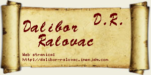 Dalibor Ralovac vizit kartica